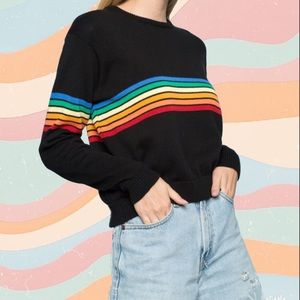 Brandy Melville Rainbow Striped Knit Sweater